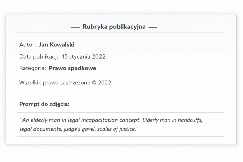 Ubezwłasnowolnienie spadkodawcy